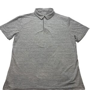 01.Algo Performance Striped Short Sleeve Polo Shirt Men's Large Gray